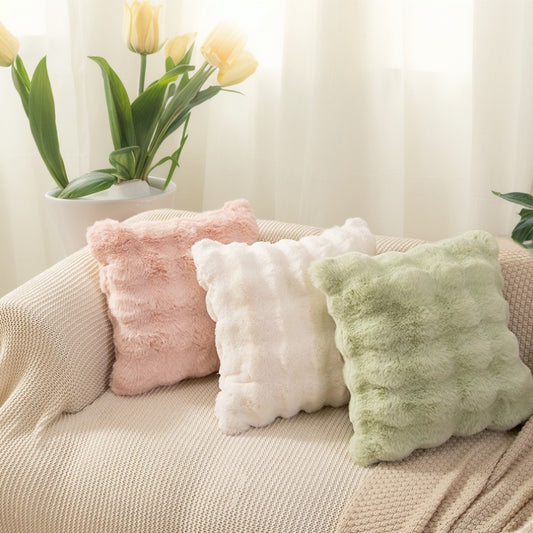 Bubble Rabbit Velvet Nordic Lumbar Pillow