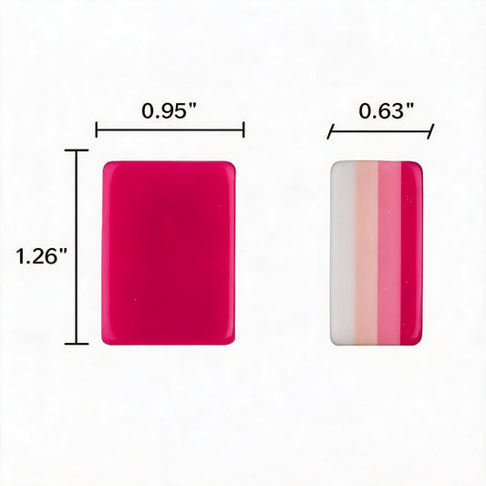 Rose Red Four-Layer Acrylic Mahjong Tiles